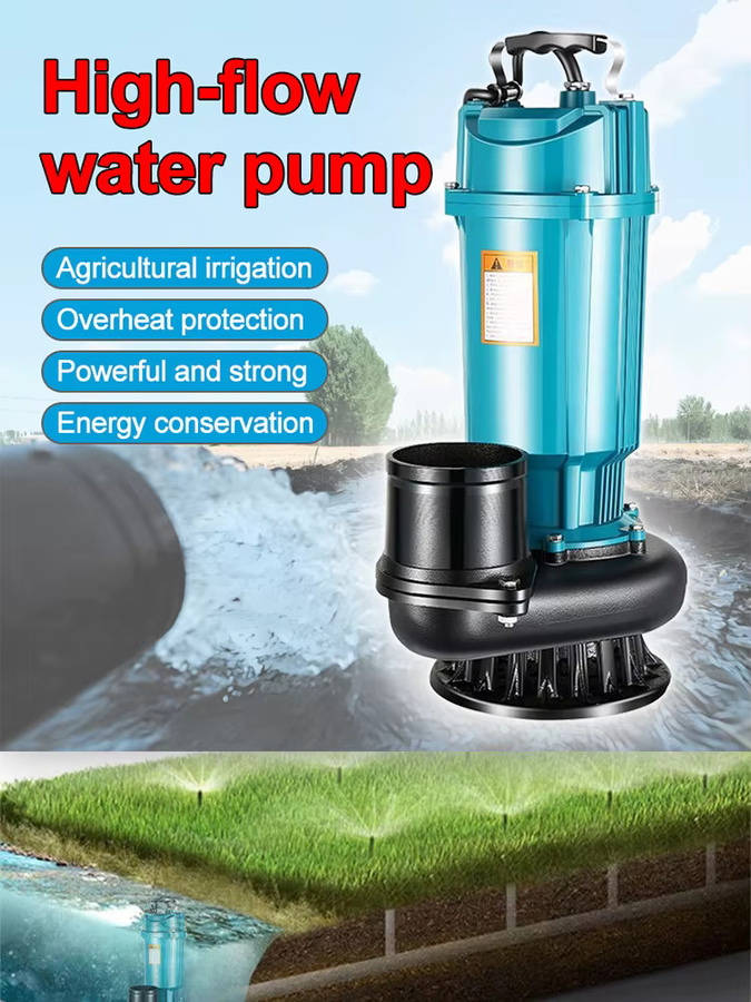 xmshxltd Tauchpumpe für Garten und Landwirtschaft in Blau, 370W-1100W High-Flow Wasserpumpe zur Bewässerung und für Schwimmbecken - Bild 6