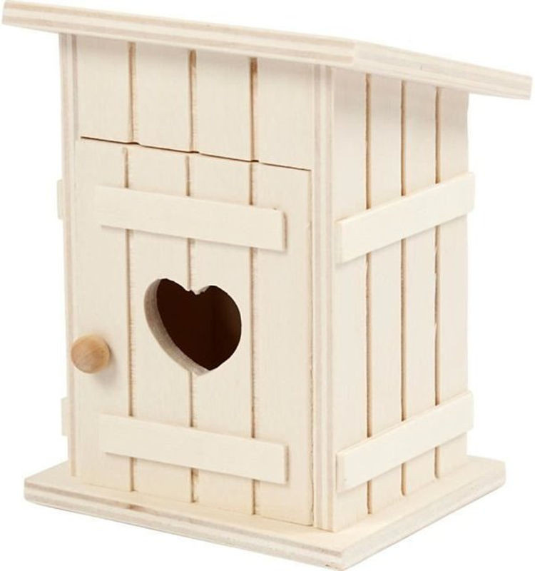 You do it Miniatur Toilettenhäuschen Landhausstil aus Holz in Weiß, B/T/H: 8 x 6,5 x 10,1 cm - Bild 1