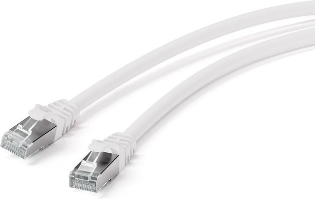 Vivanco CAT 7 Netzwerkkabel S/FTP mit 2x RJ45 Stecker in Weiß - Bild 1