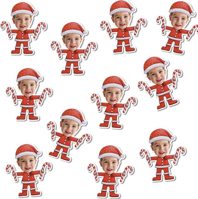 Personalisierte Weihnachts-Gesichtsaufkleber mit Weihnachtsmann-Design von joy-enlife für deine Geschenke und Weihnachtsdekoration - Bild 1