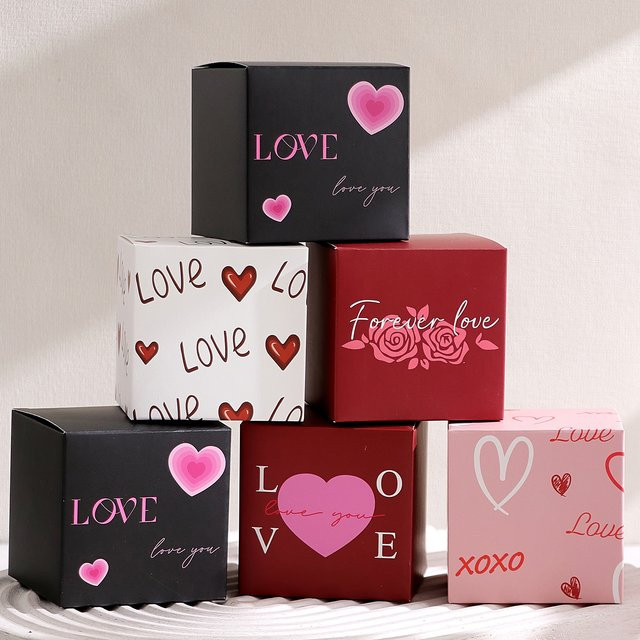 10er-Pack elegante Mini-Geschenkboxen aus Papier in Rot für Süßigkeiten, Pralinen und kleine Geschenke - Bild 1