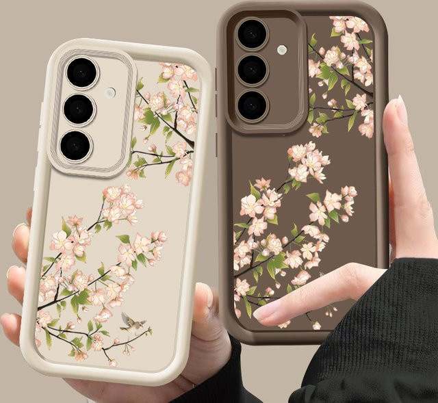 Silikon Schutzhülle mit Blumenmuster für Samsung Galaxy S24 S23 S22 S25 Ultra S23 Plus S24 S21 FE in Candy Farben und Multicolour - Bild 1