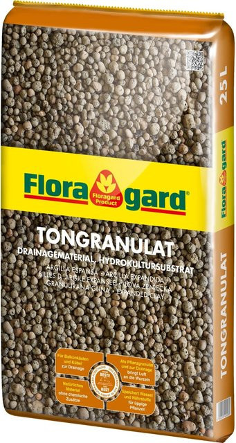 Floragard Blähton Tongranulat als Hydrokultursubstrat für Zimmerpflanzen und Balkonpflanzen, 25 l - Bild 1