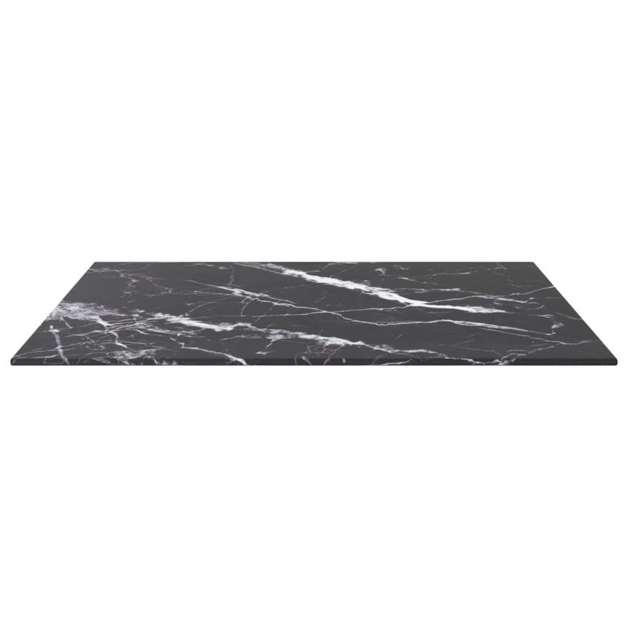 vidaXL Tischplatte aus Glas in Schwarz mit Marmoreffekt, B/T: 60 x 60 cm, Dicke: 6 mm - Bild 2