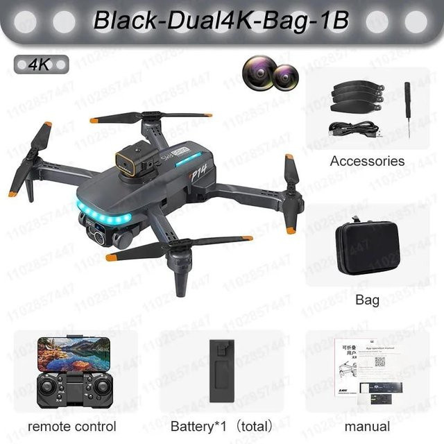 LYZRC P14 Max Drohne in Schwarz mit 8K HD Kamera, GPS, intelligenter Hindernisvermeidung und bürstenlosem Motor - Bild 1