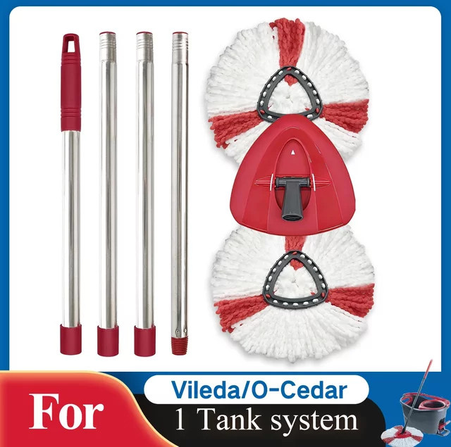 Vileda Ersatz-Set für EasyWring 1-Tank Spin Mop System mit Moppköpfen, Mopphalter und Moppbasis - Bild 1