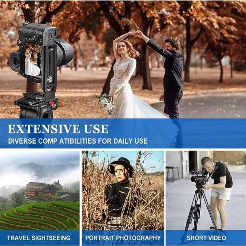 Universelle Kamera Schnellverschluss Halterung mit Platte und Schraube in Schwarz, kompatibel mit Nikon, Canon, Sony und Fuji für vertikale Videos - Bild 6