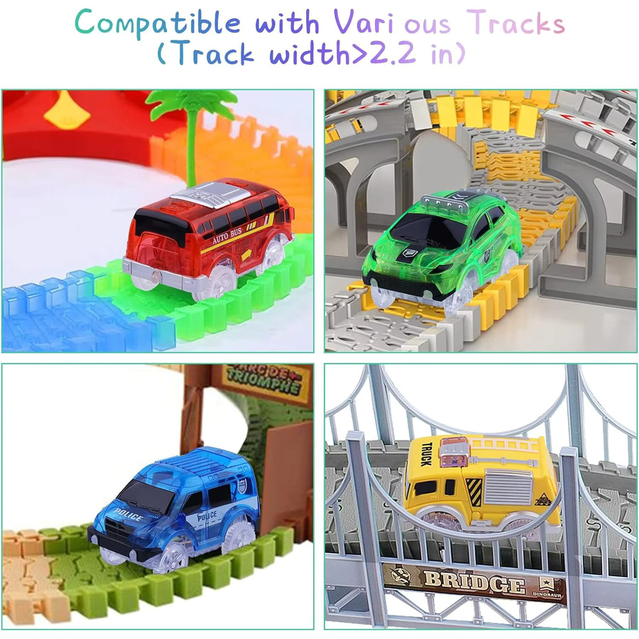 SONGYI Ersatz-Flex-Track-Rennwagen für Magic Tracks, leuchten im Dunkeln, Bunt / Mehrfarbig - Bild 2