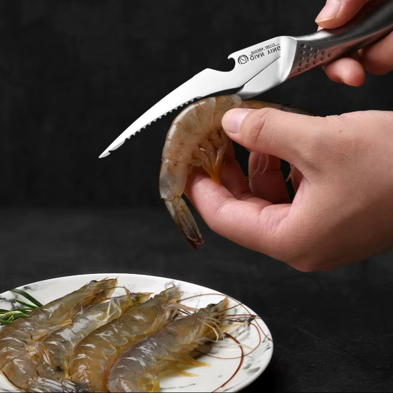 PLYS Multifunktionsmesser aus Edelstahl in Silber zum Öffnen von Austern, Garnelen und Muscheln - Bild 4