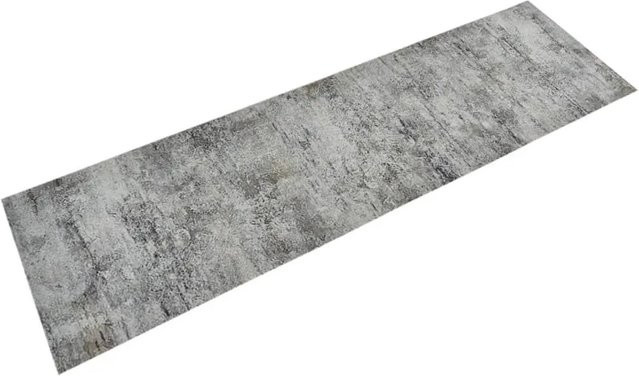 vidaXL Küchenteppich aus Samt in Beton-Optik, Grau-Schwarz, Breite: 45 cm, Länge: 150 cm, Waschbar und Rutschfest - Bild 1