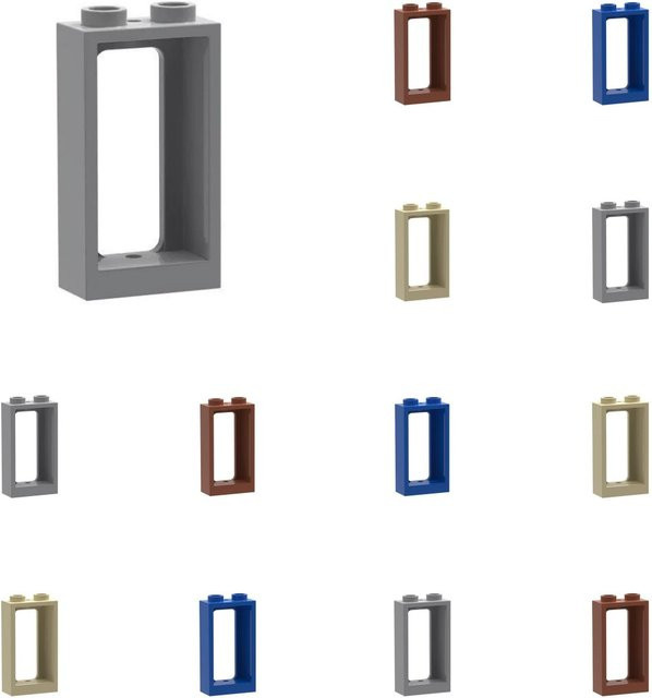 Alibricks Bausteine Set 4035 Fenster und Ziegel in Mehrfarbig für kreative Bauprojekte aus Kunststoff, 10 Stück - Bild 1