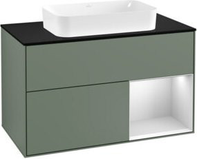 Villeroy & Boch Waschtischunterschrank Finion mit Abdeckplatte in Weiß lackiert B/T: 100 x 50,1 cm - Bild 1