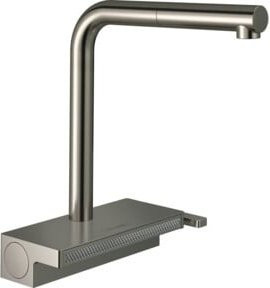 Hansgrohe Spültisch-Einhebelmischer Aquno Select M81 in Edelstahl-Optik mit Ausziehbrause und 2 Strahlarten - Bild 1
