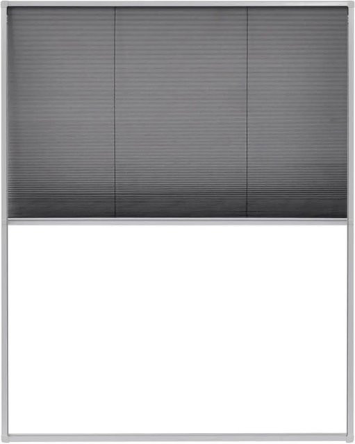 vidaXL Insektenschutz-Plissee für Fenster aus Aluminium in Weiß, B: 80 cm, H: 100 cm - Bild 1