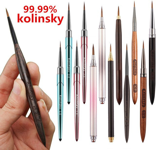 mifanxi Nagelpinsel für Nail Art, Kolinsky Haar, verschiedene Farben - Bild 1