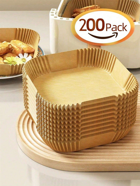 YOCITY Einweg Airfryer Backpapier in Braun, Antihaft Backmatte für Heißluftfritteusen und Mikrowellen, Öldicht und ideal zum Backen und Grillen - Bild 1