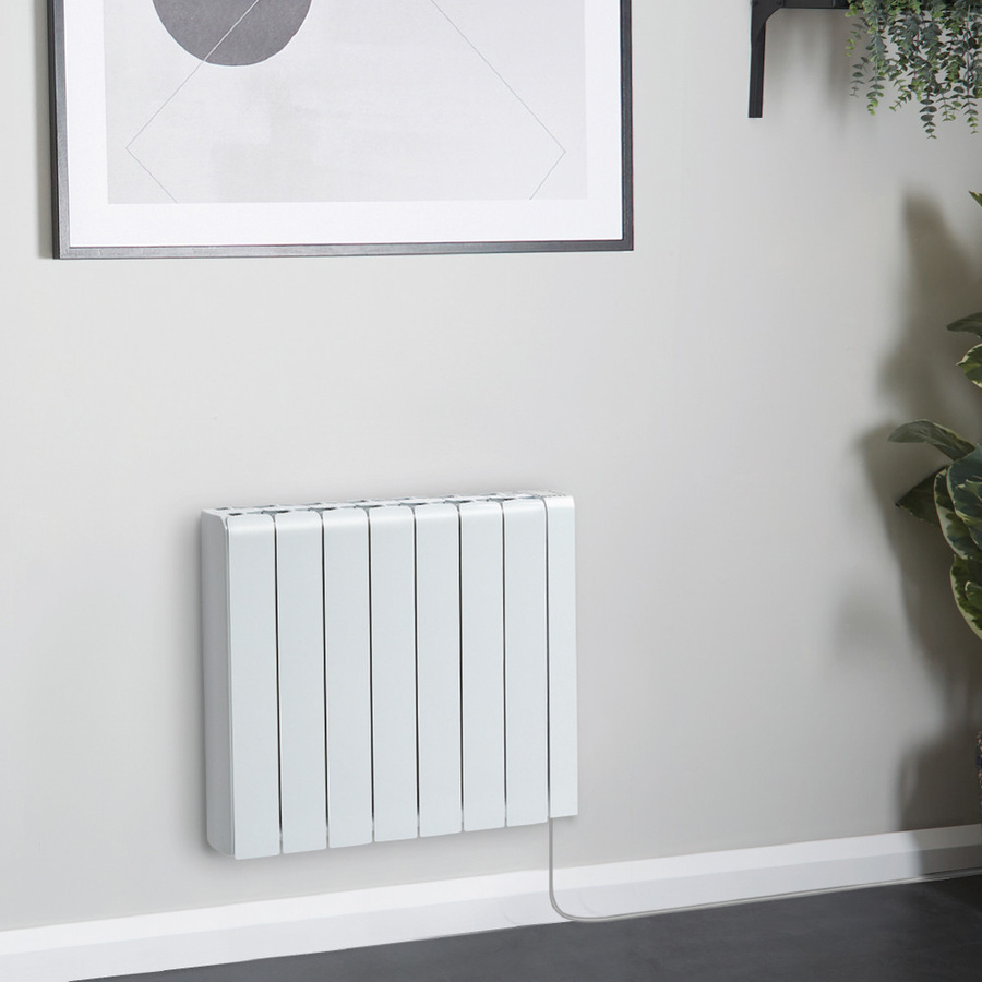 Ecoso by Hudson Reed Smart Elektroheizung mit Keramikkern, Wandmontage, Schwarz & Weiß, B: 57 cm, H: 35 cm - Bild 1
