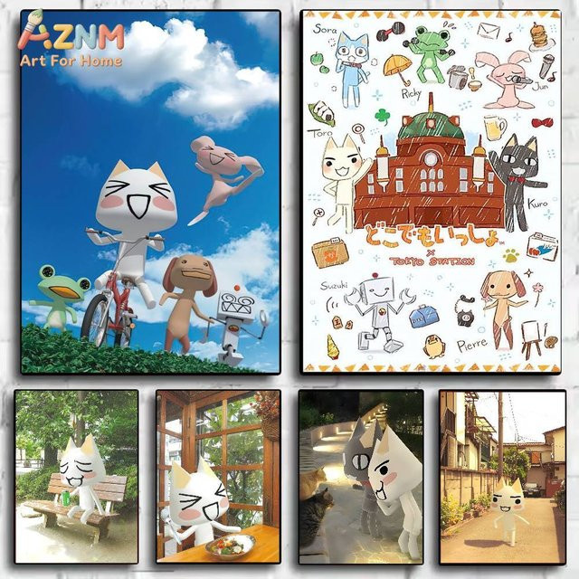 Kayou Cartoon Inoue Toro DIY-Poster, selbstklebend, wasserfest, mehrfarbig, rechteckig - Bild 1