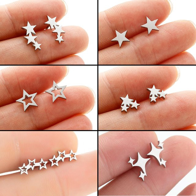 SMJEL Ohrringe Triple Star Stud, Edelstahl, Damen - Bild 1