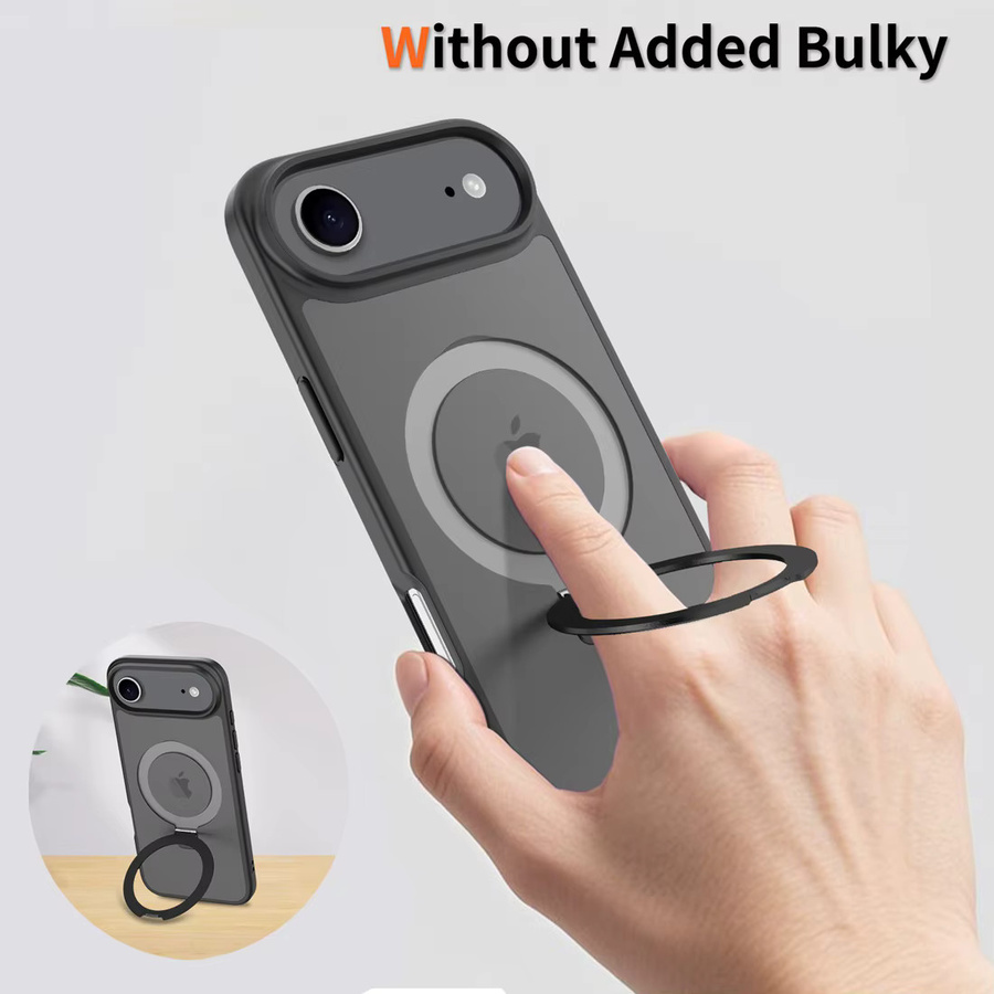 kumonkey Handyhülle für iPhone 17 Air mit integriertem Ständer, MagSafe kompatibel, stoßfest und schlank, transparent blau - Bild 6