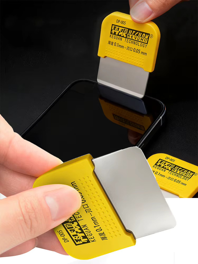KEGUAN DP-005 Ultradünnes Hebelwerkzeug aus Edelstahl für Handy, Laptop und Chip-Demontage in Silber und Gelb - Bild 6