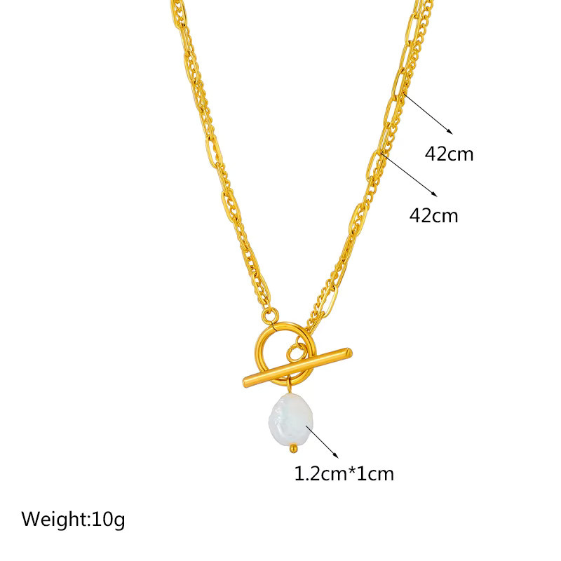 DIEYURO Halskette, Edelstahl, Perle, Gold, Damen - Bild 2