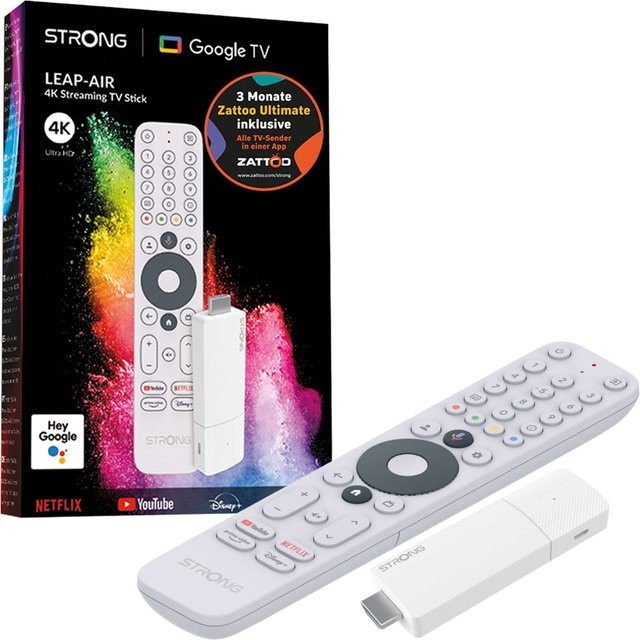 Strong LEAP-AIR Ultimate Google TV Streaming Stick 4K UHD in Weiß mit Bluetooth und Wi-Fi - Bild 2