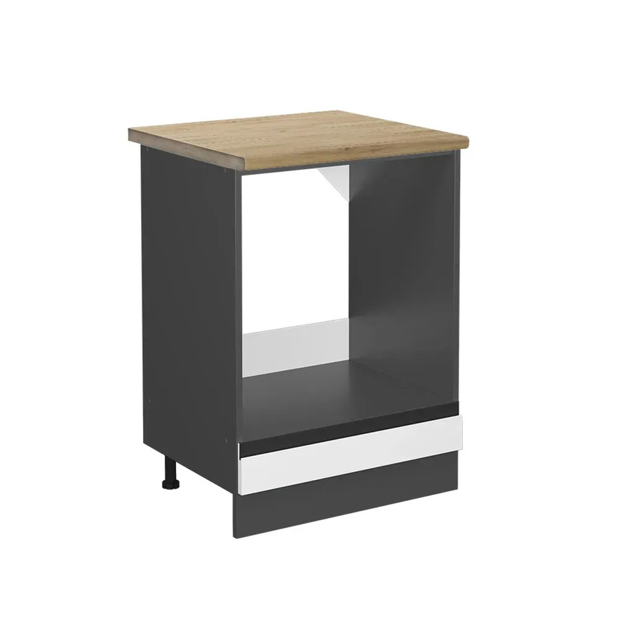 Vicco Herdbauschrank R-Line in Weiß/Anthrazit mit Eiche-Optik, Breite: 60 cm, Höhe: 81,6 cm, Tiefe: 60 cm - Bild 2