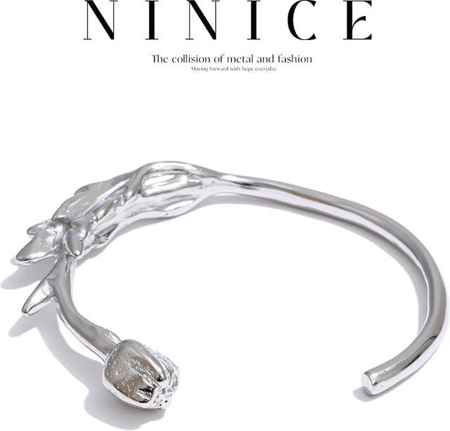 NiNice Armband Edelstahl, Blumen, 62 mm - Bild 1