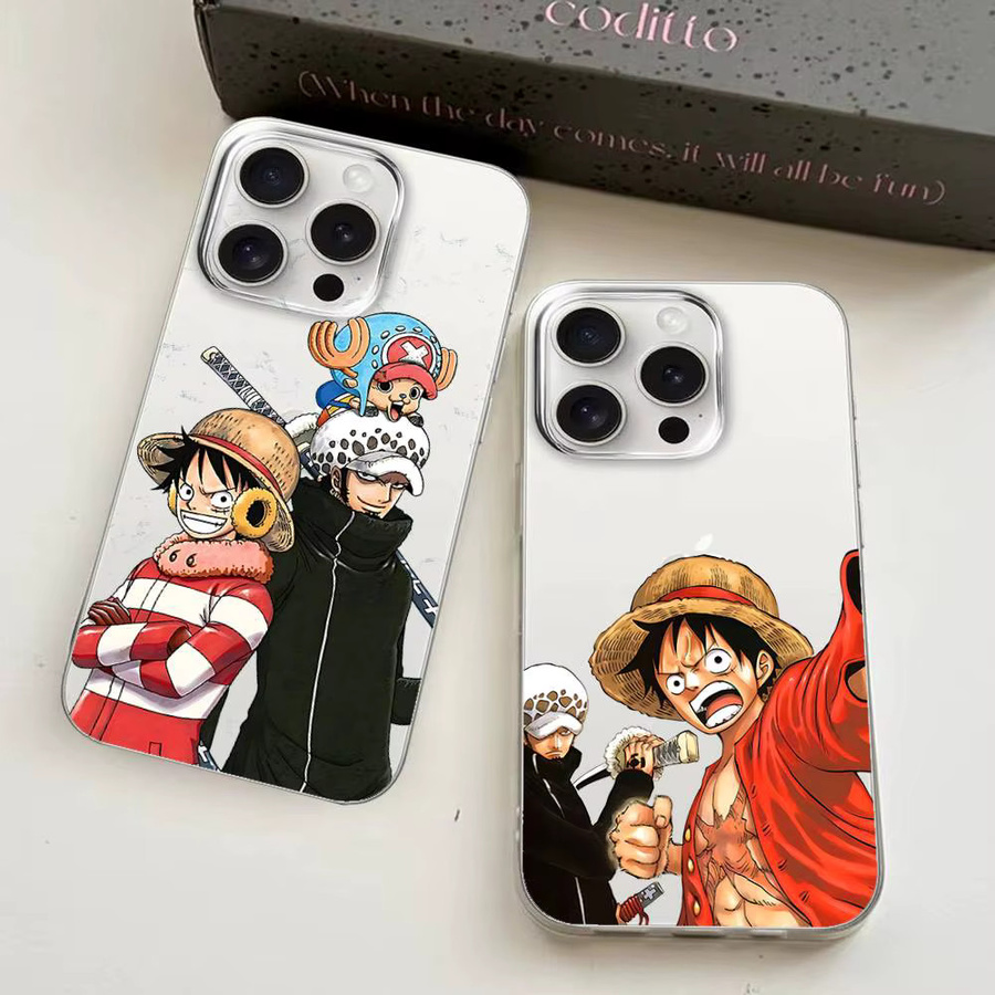 ONE PIECE Anime Handyhülle für iPhone 17 16 15 14 13 12 11 Pro Max Plus Transparent - Bild 3