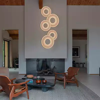 10 HEURES 10 Iris LED Pendelleuchte vertikal, Farbe: Weiß, Durchmesser: 60 cm - Bild 1