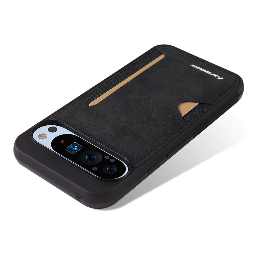 Retro Leder Handyhülle mit Kartenhalter und Brieftaschenfunktion für Google Pixel 10 Pro XL, Pixel 10 Pro, 9A und 9 Pro XL in Schwarz - Bild 4