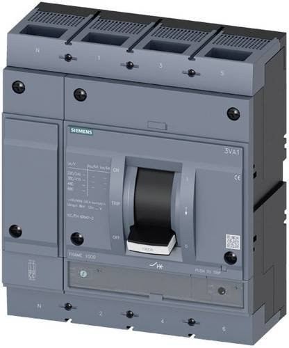 Siemens 3VA1563-6EF42-0AA0 Leistungsschalter in Grau mit einem Einstellbereich von 441 - 630A und einer Schaltspannung von max. 690 V/AC oder 1000 V/DC - Bild 1