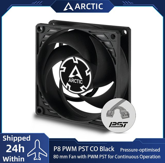 ARCTIC P8 PWM PST CO Gehäuselüfter Schwarz, 80 mm, Doppelkugellager, 200–3000 U/min - Bild 1