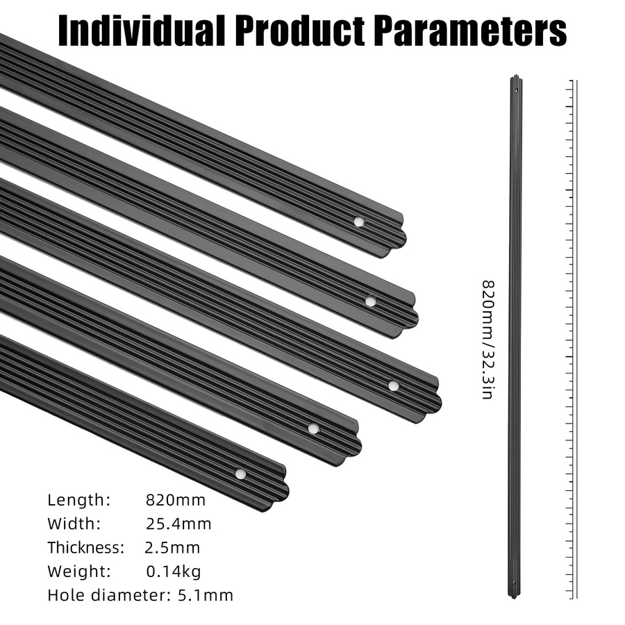 50 Stück Aluminium Deckbaluster schwarz, flach gerillt für Verandageländer und Treppengeländer, Höhe: 82,88 cm, Breite: 2,54 cm, Tiefe: 0,64 cm - Bild 2