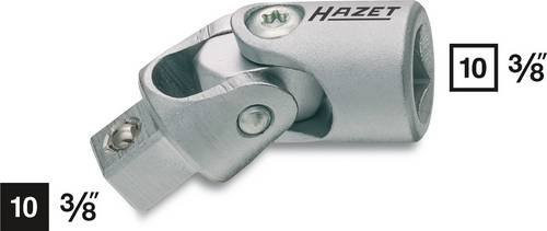 Hazet Kardangelenk 8820 3/8 Zoll in Silber aus Chrom-Vanadium-Stahl mit einer Länge von 46,5 mm - Bild 1