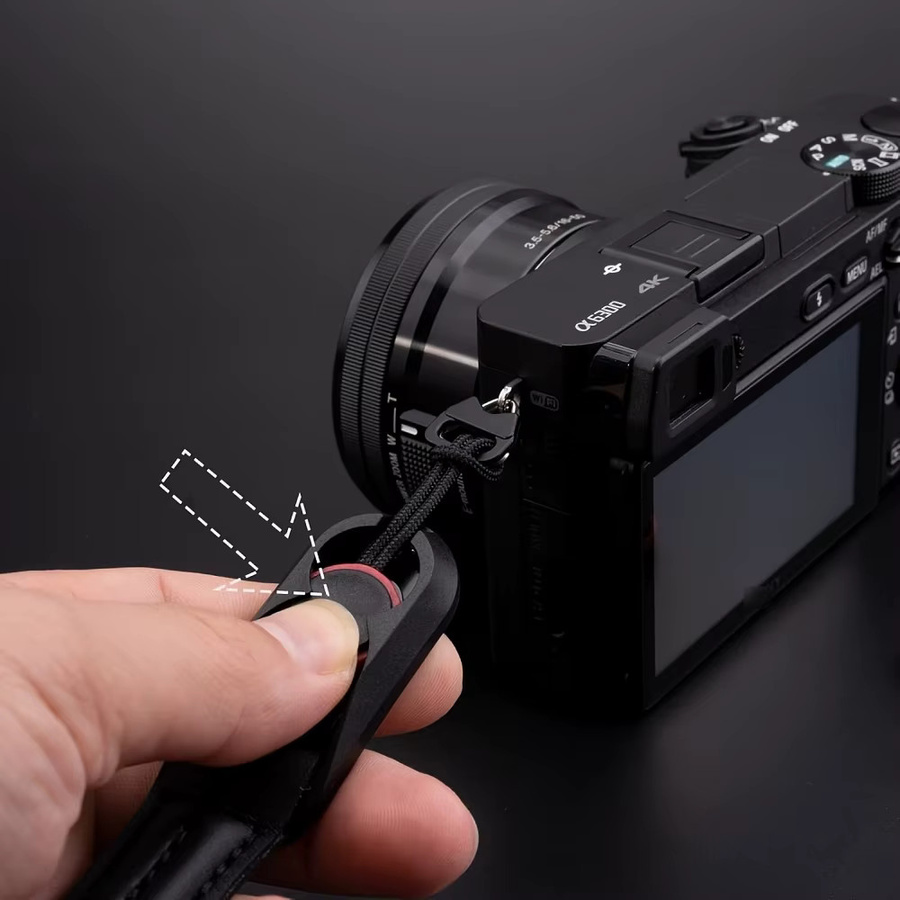 VIKEFON Runder Seil-Kameragurt mit Schnellverschluss in Schwarz für DSLR und spiegellose Kameras, verstellbarer Schultergurt und Nackengurt - Bild 3