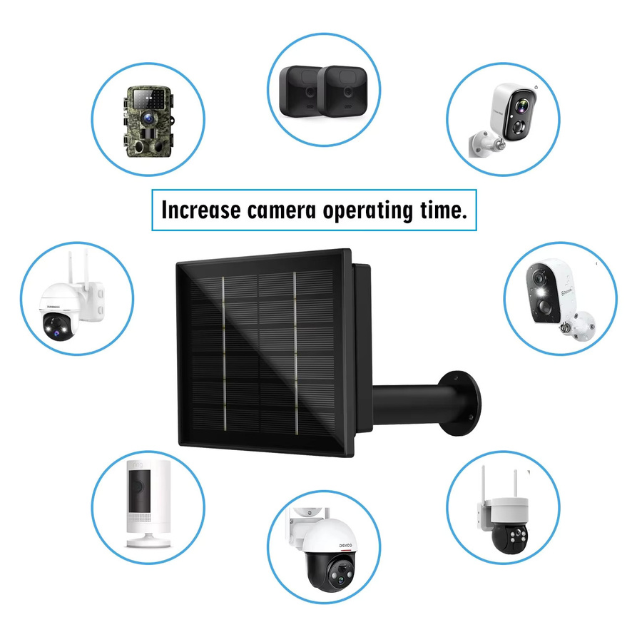 EYIZCO 4W Solarpanel in Schwarz mit Micro-USB und USB-C für IP-Kameras und 4G-Router - Bild 3