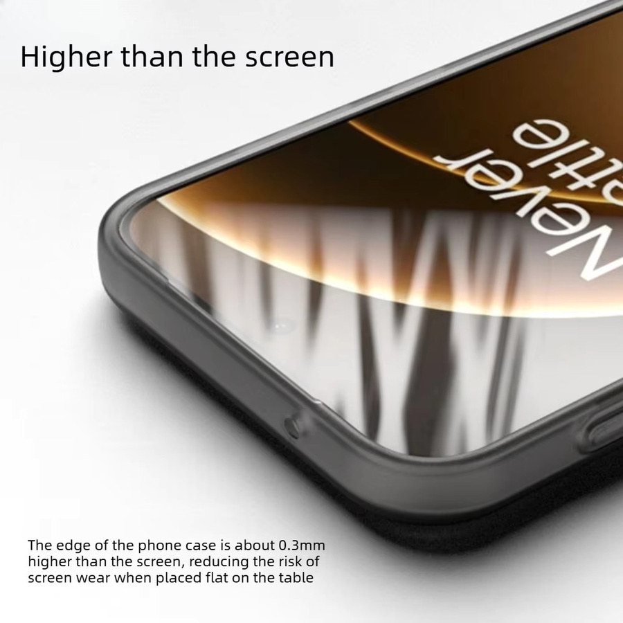 Stoßfeste TPU-Softcover Handyhülle für OnePlus 15T 15 13 12 T/R Turbo 6V, mattiert und halbtransparent in Schwarz, kompatibel mit MagSafe Charging - Bild 3