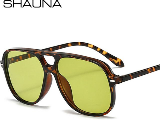 SHAUNA Sonnenbrille Retro, Nieten, Doppelbrücke, Übergroße, Unisex - Bild 1