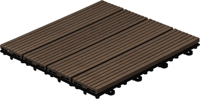 Home Deluxe WPC Klickfliesen Bavaro Dunkelbraun, 3 m² (B/T/H: 30 x 30 x 2,2 cm) - Bild 1