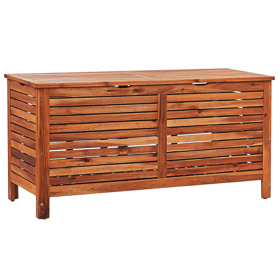 Beliani Truhe RIVIERA aus Akazienholz in Dunkelbraun B/H/T: 130 x 48 x 64 cm - Bild 2