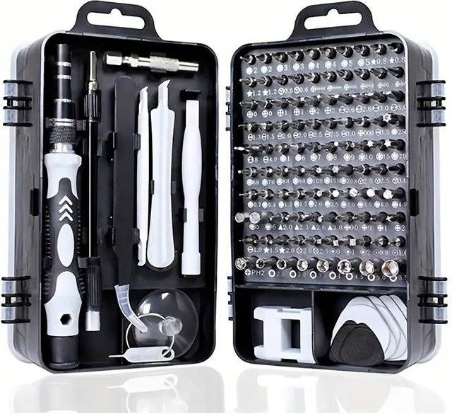 115 in 1 Präzisions-Schraubendreher-Set mit Bit-Set für Laptop, Telefon, Uhr und Tablet in Orange und Schwarz - Bild 1