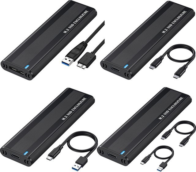 VODOOL Dual-Protokoll M.2 NVMe SSD-Gehäuse 10Gbps, werkzeugloser M.2 NVMe SSD-Adapter in Schwarz - Bild 1