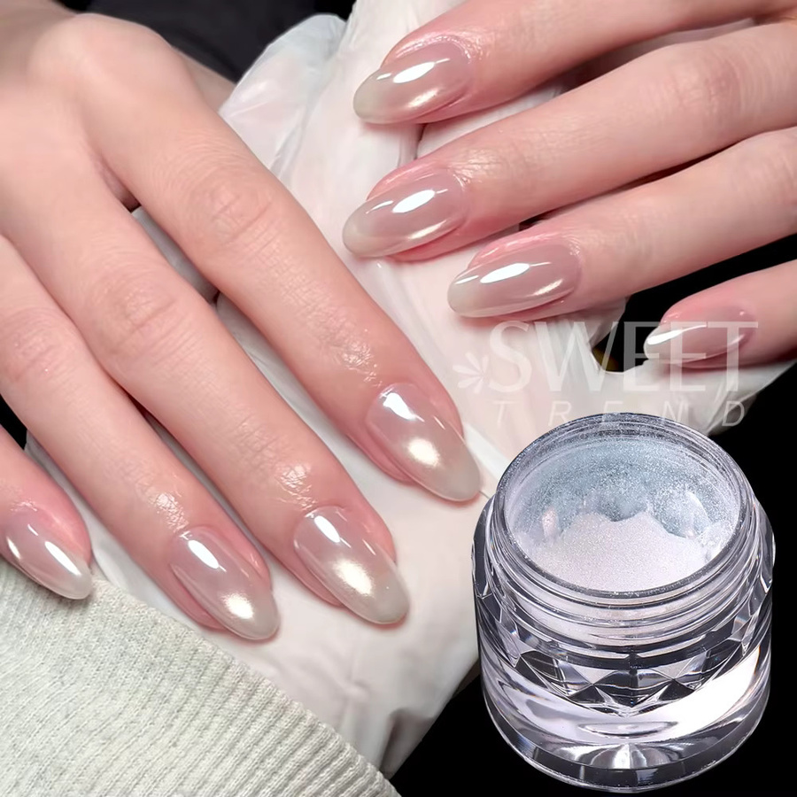 SWEET TREND Nagelglitter-Pulver Weißes Klares Perlen, Glänzend - Bild 6