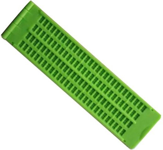 Tragbare Braille Schreibtafel aus Kunststoff mit 4 Zeilen und 28 Zellen für Blinde und Lernende - Bild 1