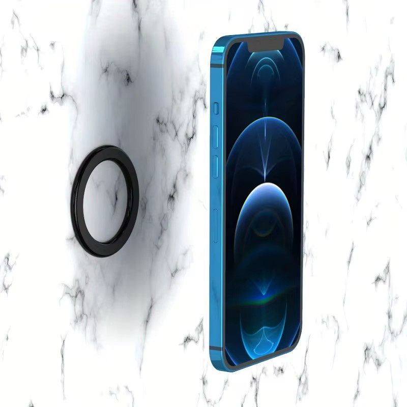 WSSHE Magnetischer Ringhalter für iPhone 16, 15, 14, 13, Universeller Wand-Handy-Magnethalter und Magsafe-Auto-Ständer, Schwarz - Bild 3
