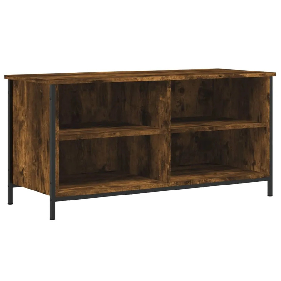vidaXL TV-Schrank in Räuchereiche mit Medienfächern für dein Wohnzimmer, B/T/H: 100 x 40 x 50 cm - Bild 2