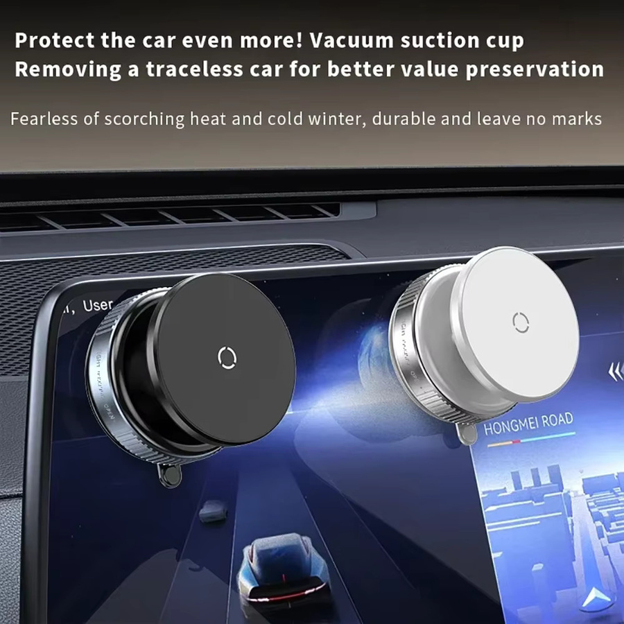MagSafe Magnetische Auto-Telefonhalterung mit 360 Grad Rotation und Vakuum-Saugnapf in Schwarz - Bild 3