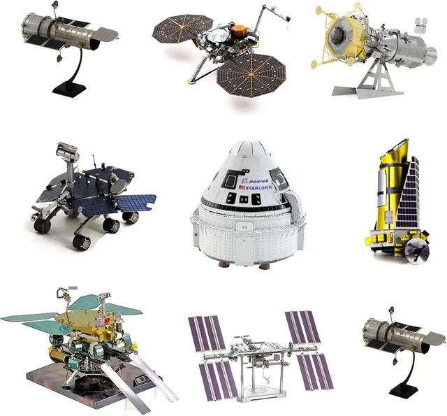 fradoo Weltraumforschung 3D Metall Puzzle, Shuttle Hubble Weltraumteleskop Mars Rover, Bunt / Mehrfarbig - Bild 1